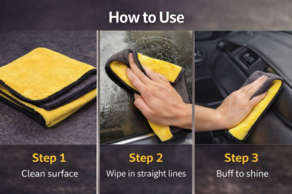 Premium Microfiber Cloth – Streak-Free Car Cleaning (Pack of 2)